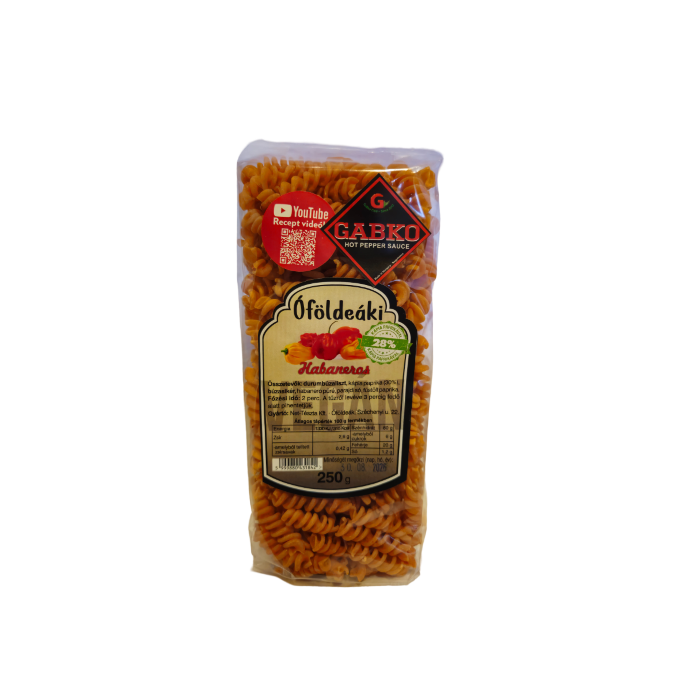 Óföldeáki habaneros orsótészta-csípős