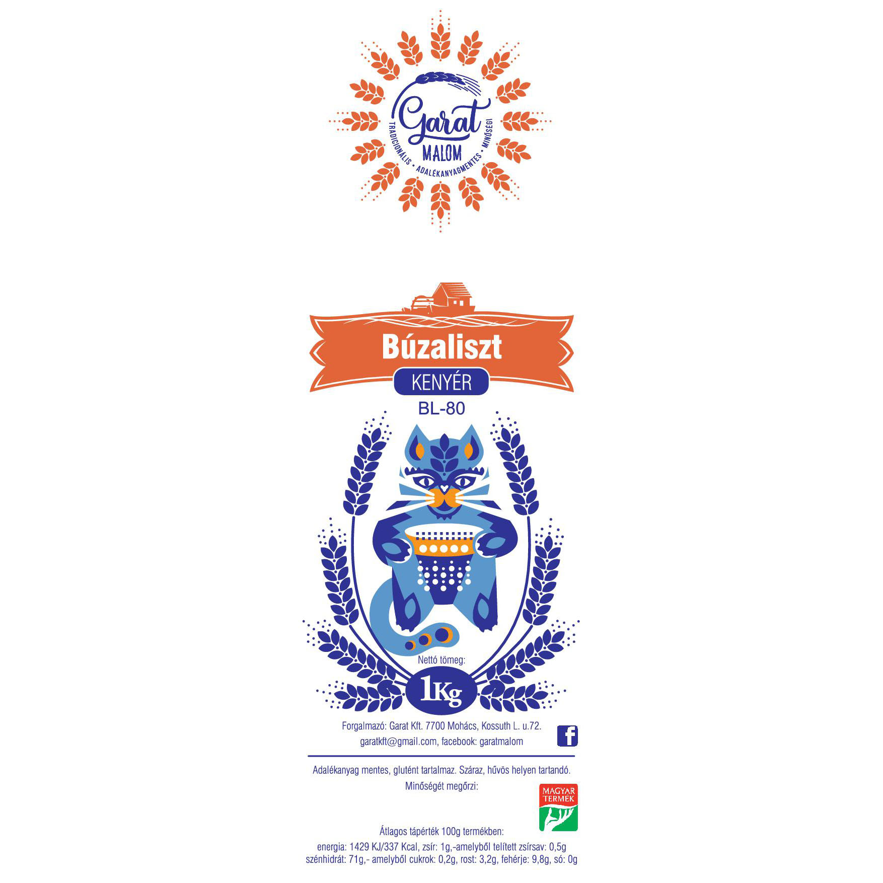 Garat malom - BL-80 Búzakenyérliszt-fehér