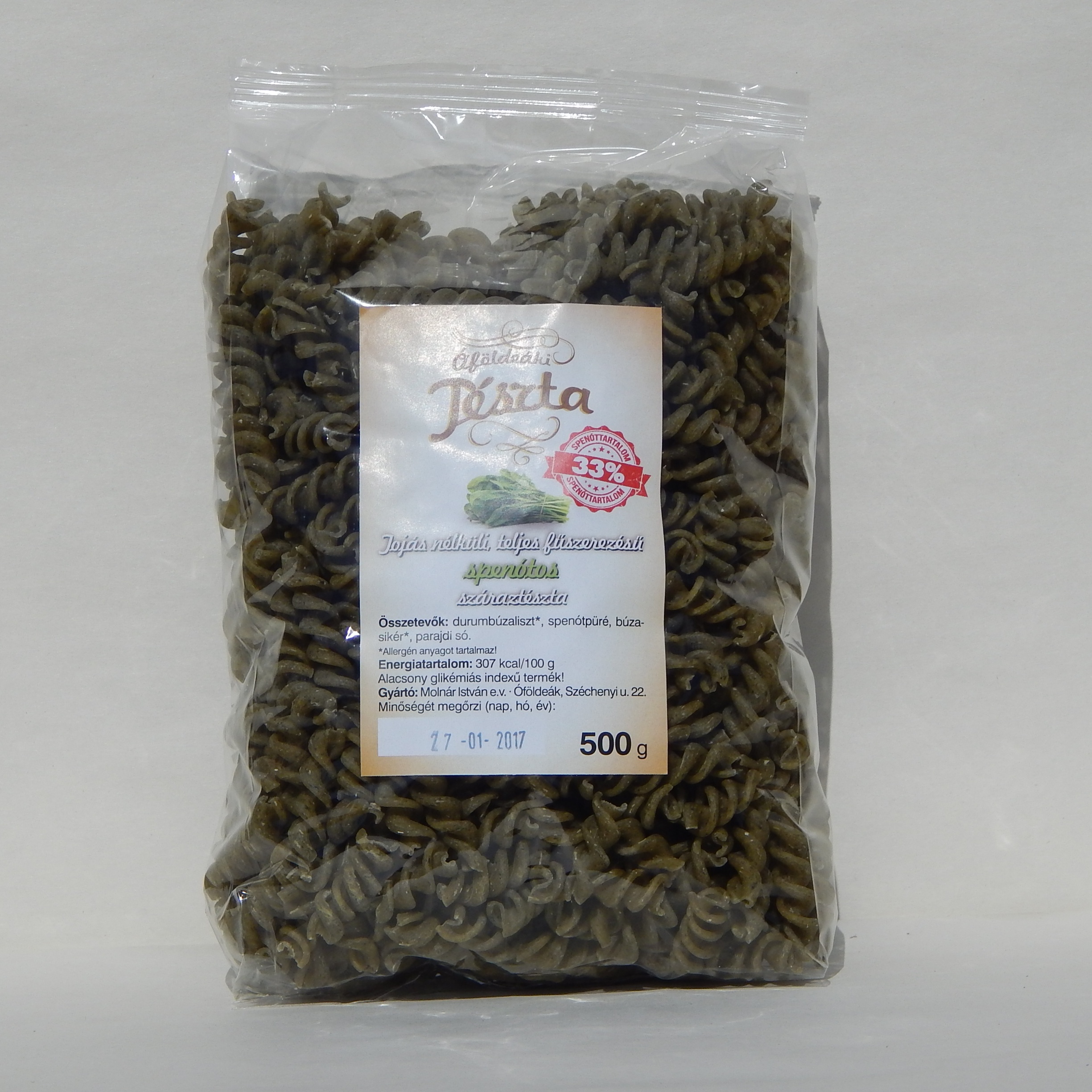 Óföldeáki spenótos orsótészta